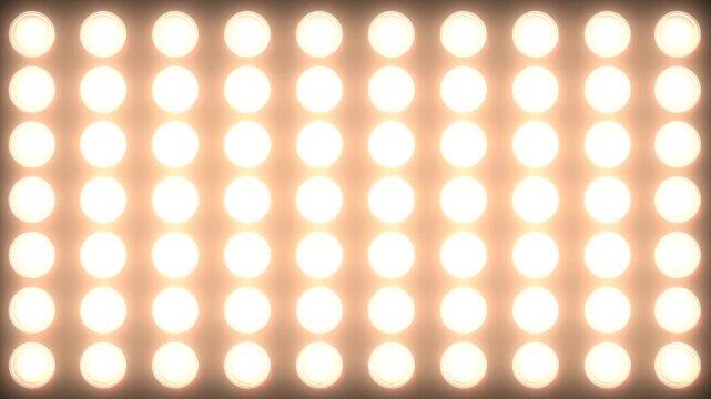 Abstract Concert Stage Lighting Transitions: Gold Tungsten Bulb Wall with Vertical Wipes and Dynamic Flashing Patterns on Black Background