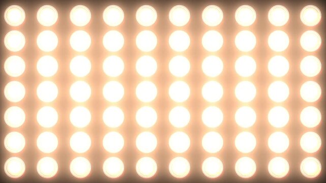 Professional Stage Lighting Transitions Pack: Animated Gold Bulb Wall, Directional Wipes, and Pulsing Light Patterns on Black Background for VJ Loops