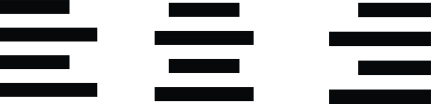 Align Text Right, Center, and Left Icon Set Vector Design