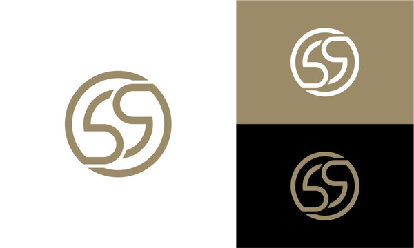 Initial letter SS, looping line, circle shape logo,
