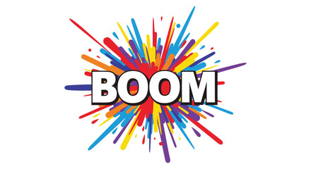 Colorful explosion graphic with boom text a dynamic silhouette high quality © AL-AMIN