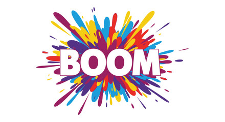 Colorful explosion graphic with the word boom in a striking silhouette © AL-AMIN