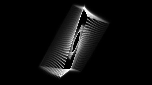 Abstract white neon glowing geometric rectangle animation background, futuristic VJ loop