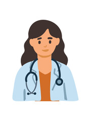 Fototapeta premium female doctor wearing white coat and stethoscope