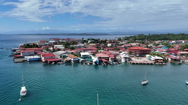 Aerial View from Isla Colon in Bocas del Toro in Panama 