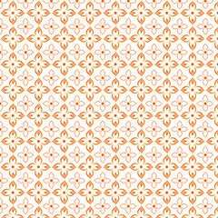 Fototapeta premium Orange floral pattern with white background seamless repeat design