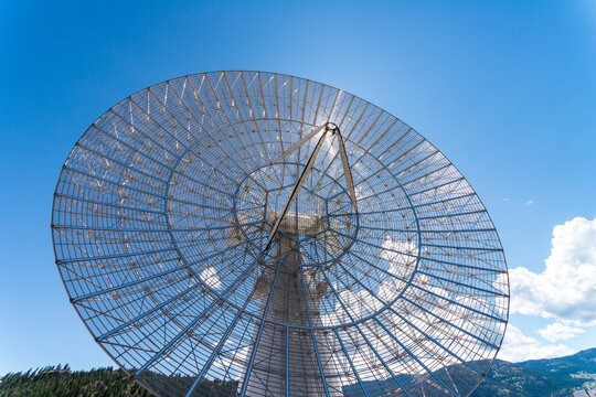 Canada, BC, Okanagan Falls.  Dominion Astrophysical Observatory.  The John A. Galt Telescope, a single 25.6-metre-diameter (84 ft) metal-mesh antenna