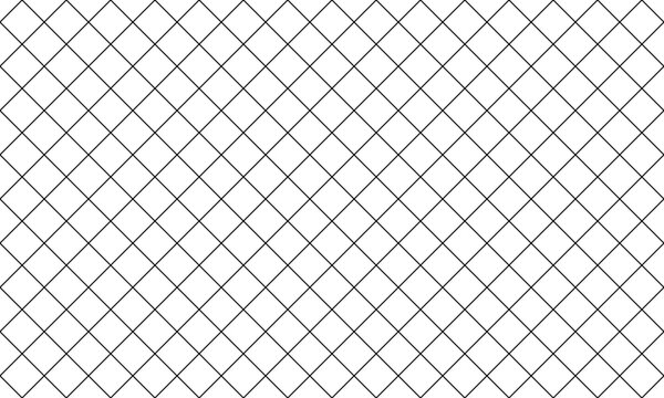 Black diagonal cross lines grid seamless pattern. 
Repeated diamond square grid pattern. 