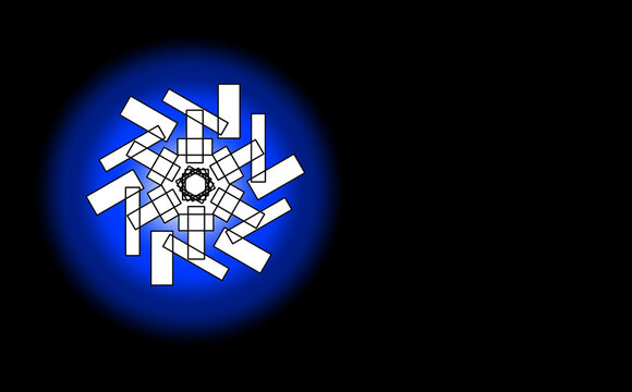 Futuristic Blue Glow Geometric Ornament for Digital Wall Art