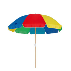 Obraz premium A colorful beach umbrella on transparent background