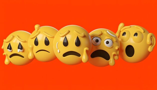 Funny 3D Emojis Displaying Mixed Emotions in Style high resolution picture
