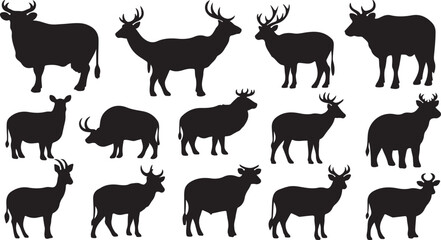 Fototapeta premium Jungel Cow Vector, jpg, eps, Svg icon set.