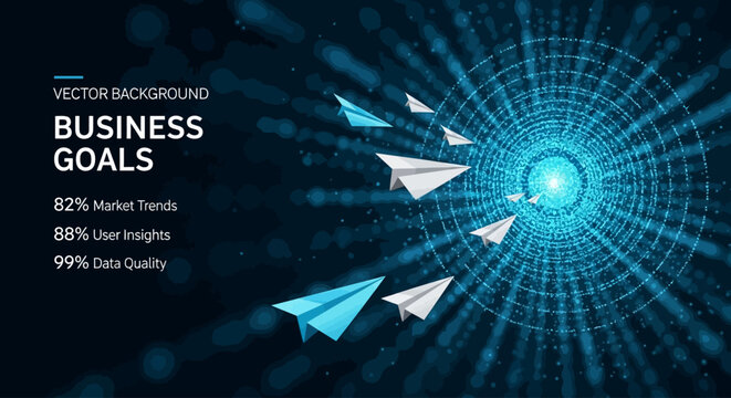 Strategic Business Goals Taking Flight Through a Digital Data Tunnel of Opportunity and Growth