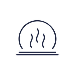 Obraz premium Stylized graphic symbol of steam or smoke rising from a circular enclosure