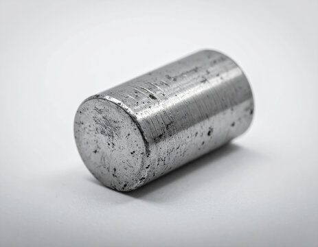 금속-원통형-은백색 금속-은회색-방사성 금속-스틸-네오디뮴 자석-희토류 자석-네오디움 원형 자석-니켈-우라늄-단 하나-흰색 배경