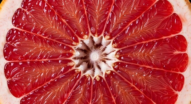 foto macro pomelo rosado corte detalles vibrantes textura de fruta fresca jugosa con gotas de agua pulpa blanca dentro de c&iacute;tricos saludables concepto de comida nutrici&oacute;n rica en vitaminas vibraciones
