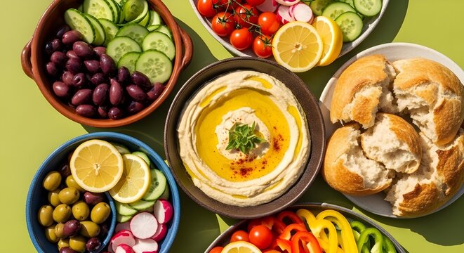 Plato con queso crema y verduras