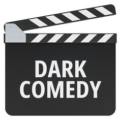 Obraz premium Dark Comedy concept with clapperboard. 3D rendering