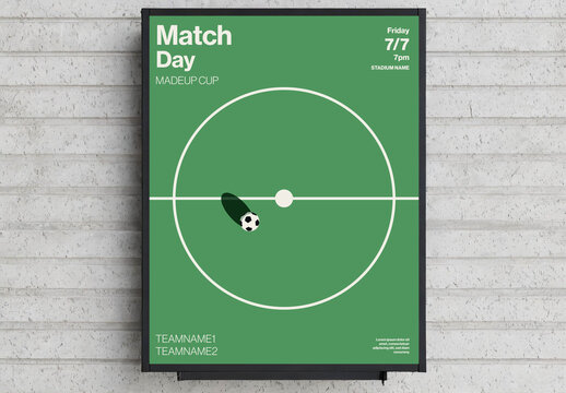 Football Tournament Poster Template with Minimalist Illustration