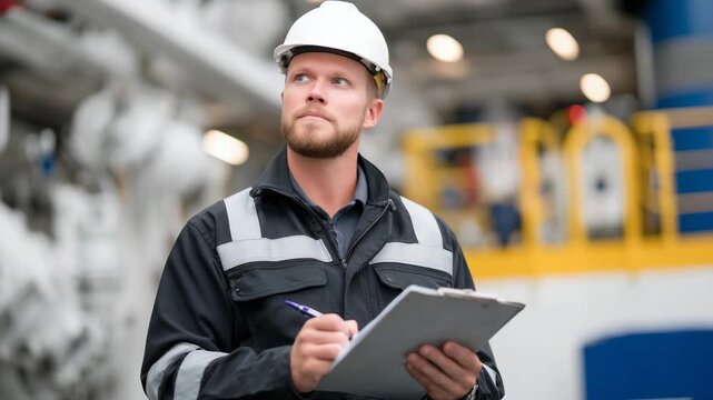 Routine inspections and scheduled service activities foundation, industrial plant interior, engineer checking rotating equipment with measuring instruments, proactive maintenance s