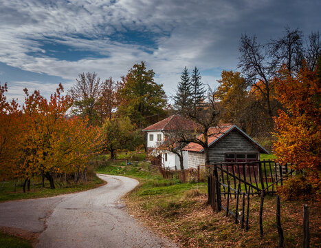 Old houses in a rural area in the Republika Srpska, which is part of Bosnia and Herzegovina
