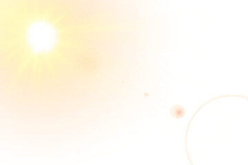 Abstract bright sun background with lens flare and heat effect