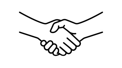 Fototapeta premium Handshake outline icon, partnership symbol