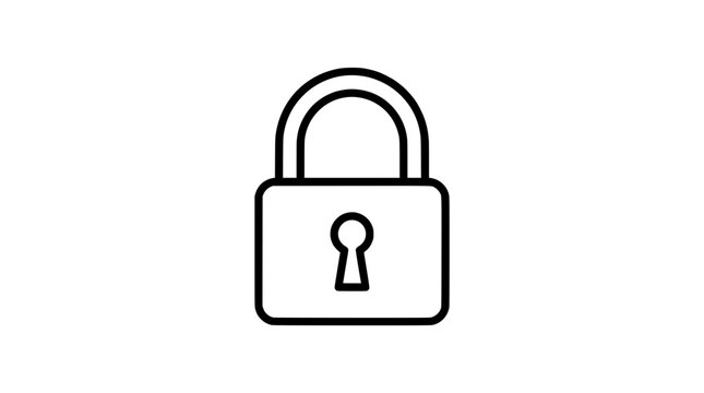 Padlock line icon, security lock outline
