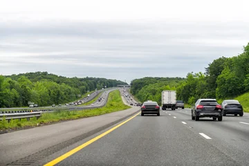 Toll road and freeway at Northern Virginia interstate highway road i-95 near Stafford with many cars in traffic urban congestion © Kristina Blokhin