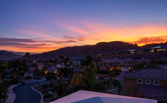 Beautiful sunset in Lake Las Vegas NV.
