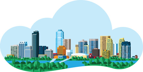 Fototapeta premium City skyline of London, Ontario, Canada.