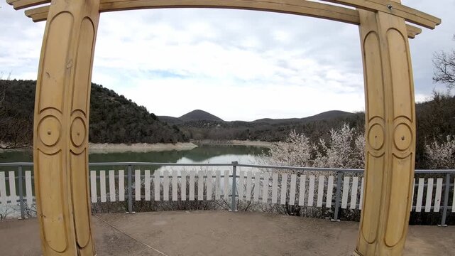 Lake Sukko near Anapa, Russia. Early spring.