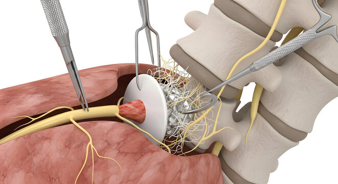 Spinal cord stimulator implanted in human body