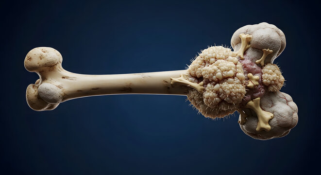 A bone with a large tumor on the end