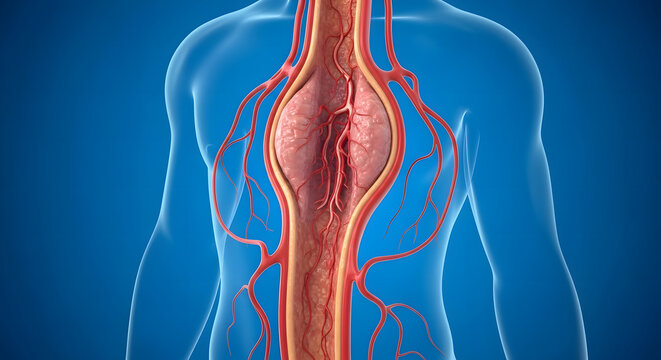 Aortic aneurysm in the human body