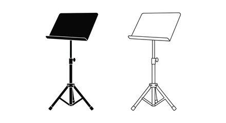 Two music stands one dark and one light depicted as a silhouette © MDHOJAIFA