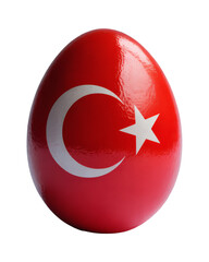 Obraz premium Turkey flag design on egg. Patriotic symbol for Turkish culture and national pride, perfect for celebrations and events