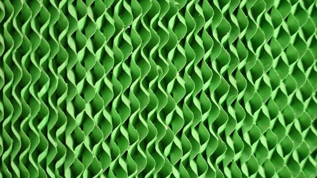 HEPA air filter to stop spread of dust particles floating in the air, dust grains with air pollution and prevent allergy. Macro slow motion view. High efficiency particulate air filter macro close up