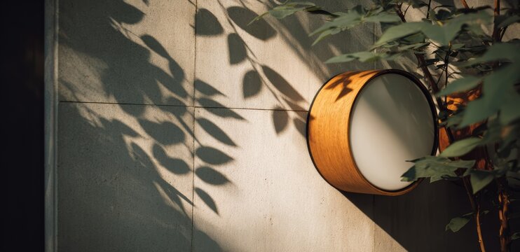 Tambourine in Sunlight - A Musical Instrument Amidst Leafy Shadows.