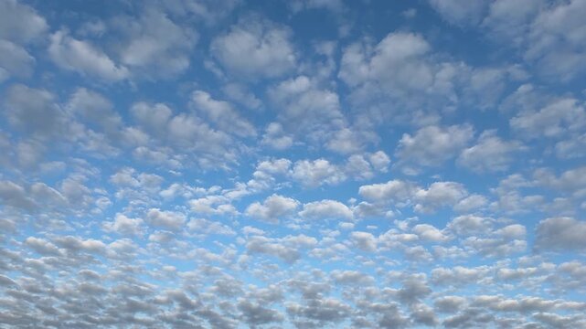 Patterned Clouds in Blue Sky, Abstract Cloudscape Background
