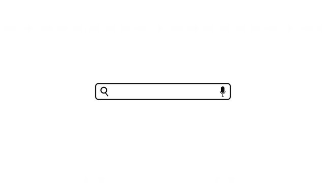 animated searching bar on white background