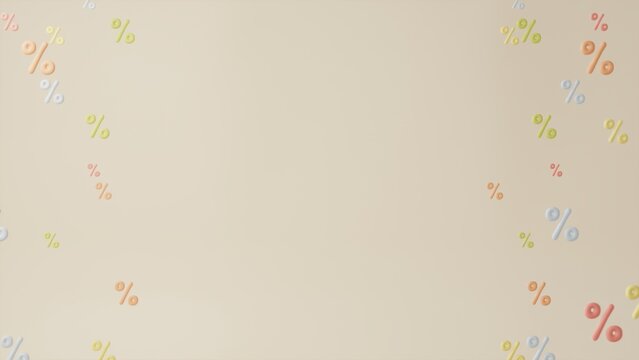 Horizontal 3D shopping sale spring easter summer discount banner template mockup poster flyer background copyspace, minimal modern pastel beige yellow orange green promo offer percent label