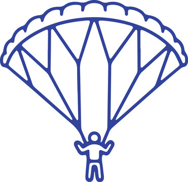 Person descending with a parachute during skydiving adventure.