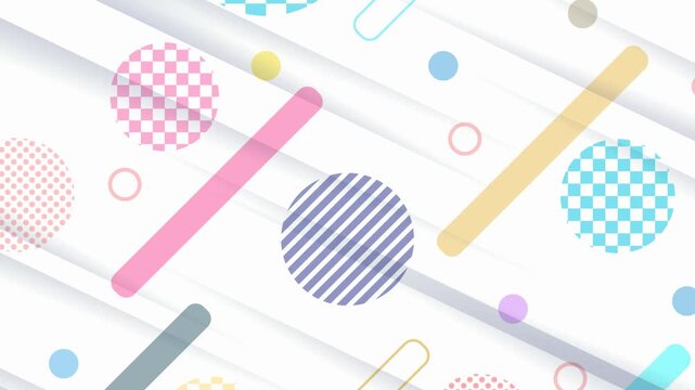 Colorful Memphis Style Geometric Pattern Background Animation