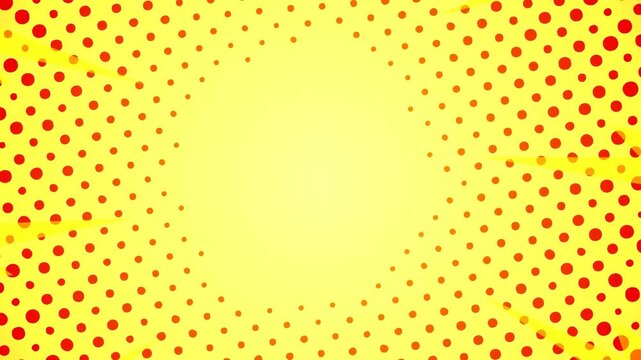 Dynamic Comic Style Halftone Background with Radial Red Dots and Speed Lines Animation