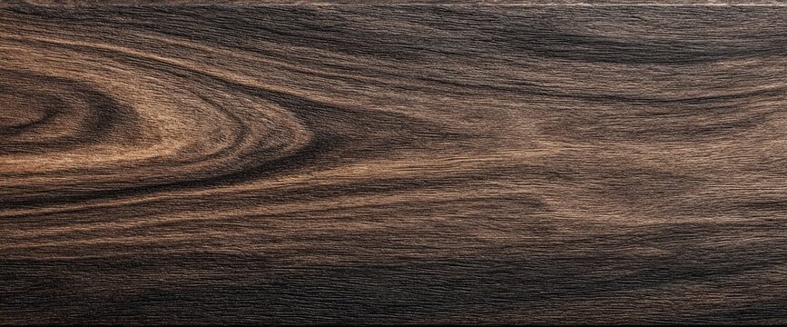 Dark woodgrain texture with flowing lines, varying shades and detailed grain pattern