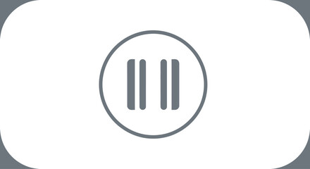 Obraz premium Pause button icon for media playback control.