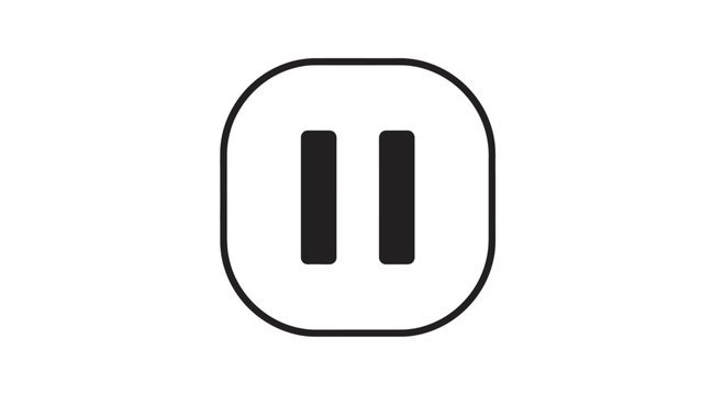 Pause button icon in a rounded square outline.