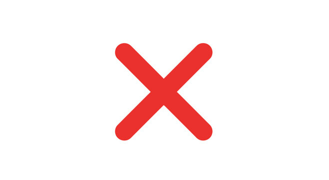 Red X mark symbol of error or wrong choice.
