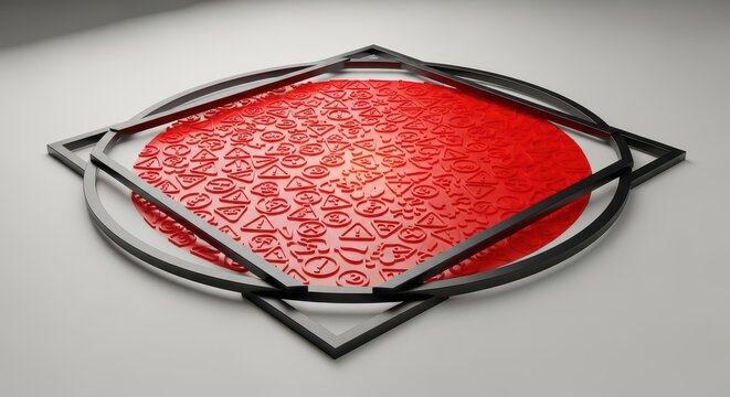 Abstract graphic showing a shrinking red zone of warning symbols contained by strong boundary lines. It represents limiting restrictions, reducing, area, limited